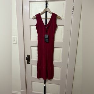 New with Tag Herve Leger Deep V Neck Midi Dress Size S